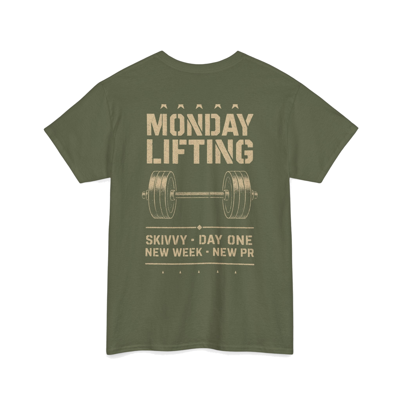 Monday Lifting Skivvy - back, military green
