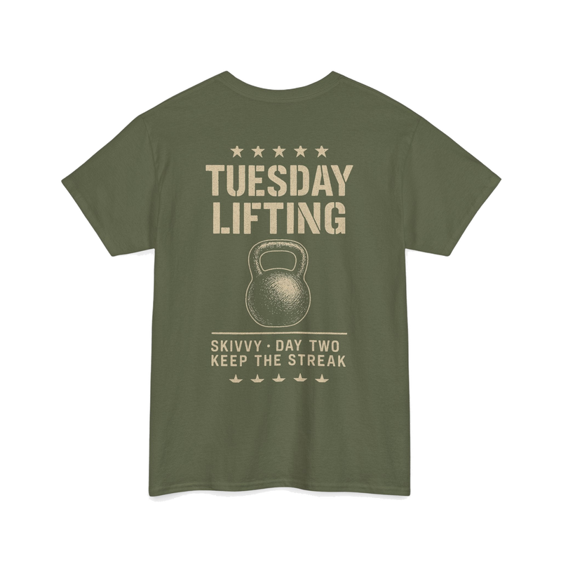 Tuesday Lifting Skivvy - back, military green