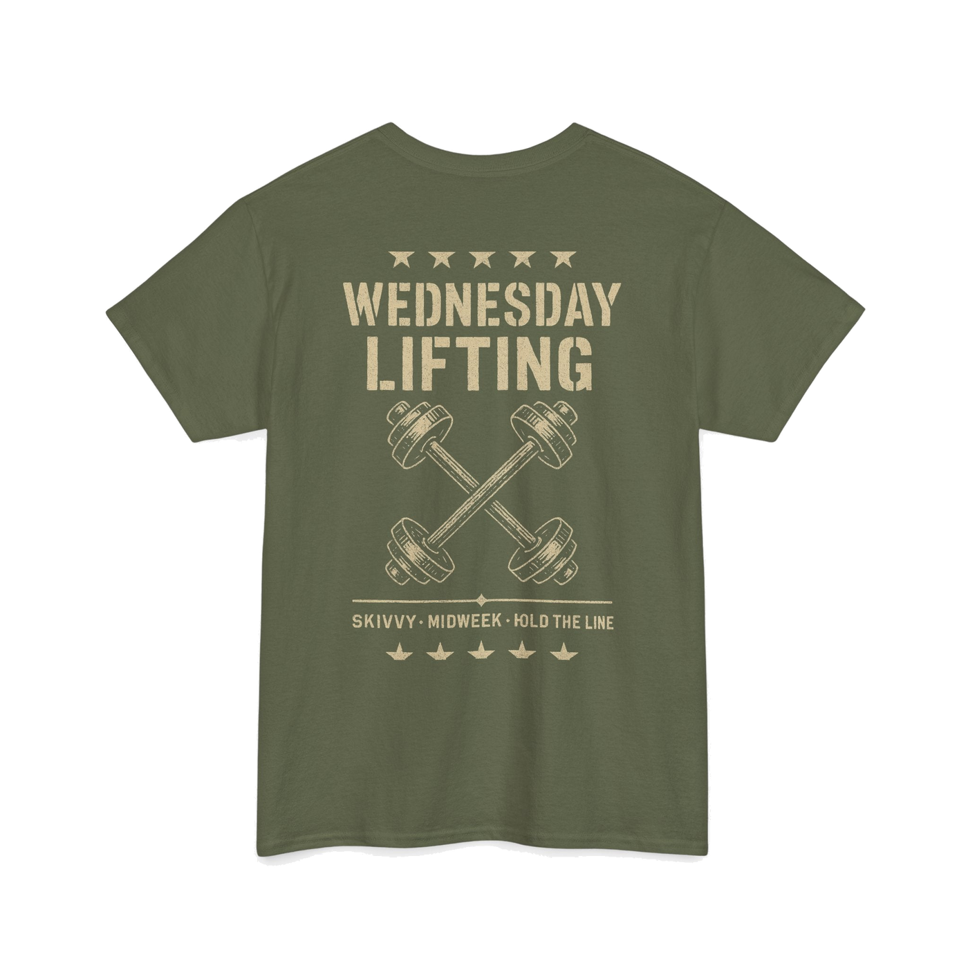 Wednesday Lifting Skivvy - back, military green
