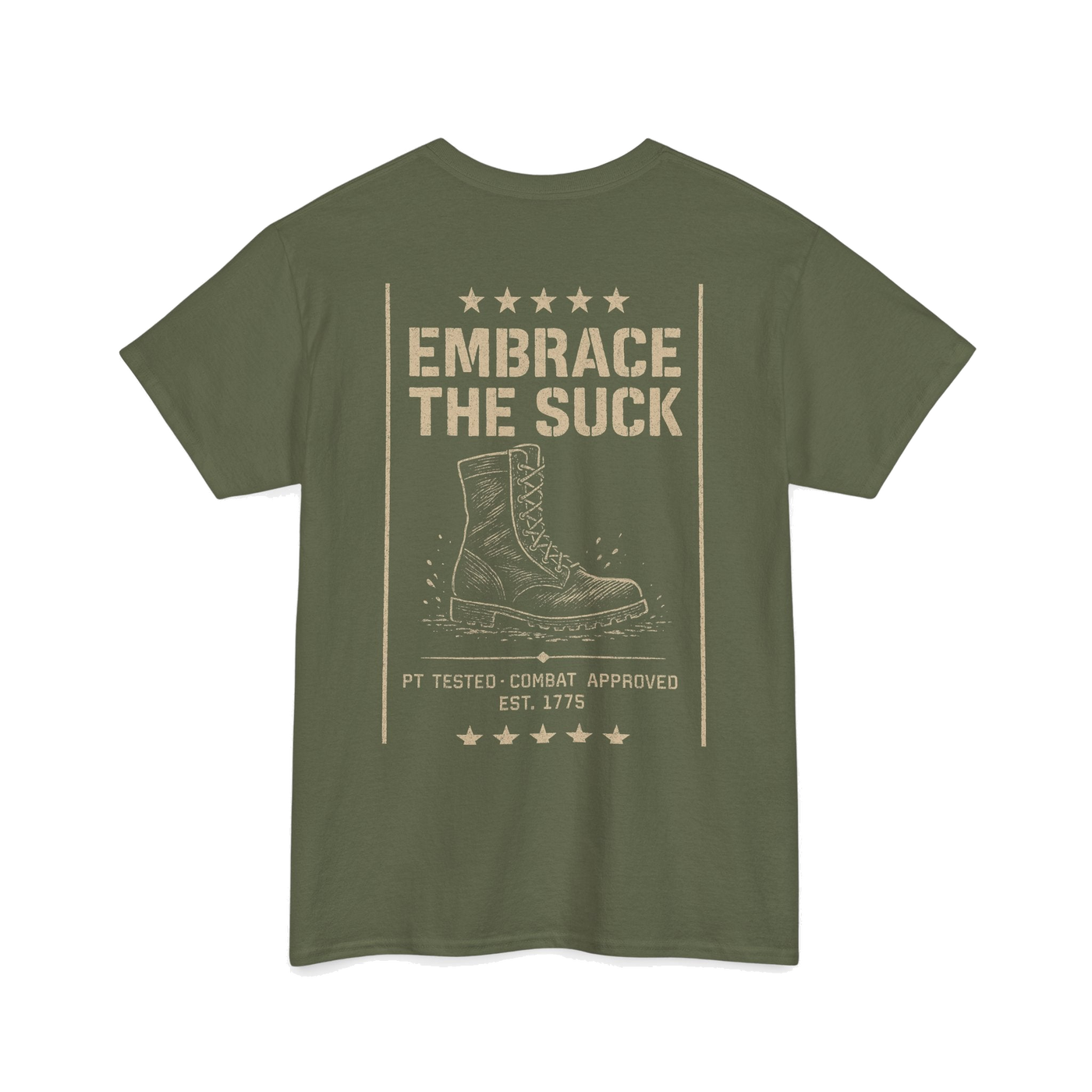 Embrace The Suck Tee - back, military green