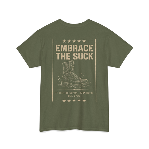 Embrace The Suck Tee - back, military green